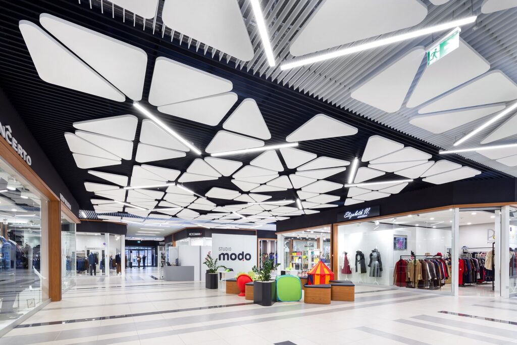 дизайнерский потолок в торгово-развлекательные центры